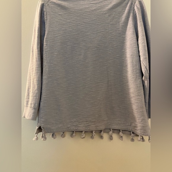 J Crew long sleeve sweater, light gray- blue, size Medium.  V neck. - Picture 2 of 6